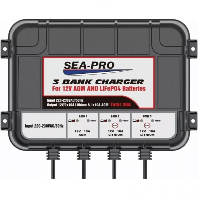 Зарядное устройство SEA-PRO 1х12В AGM, 2х12В LiFePo4 TE4-0286