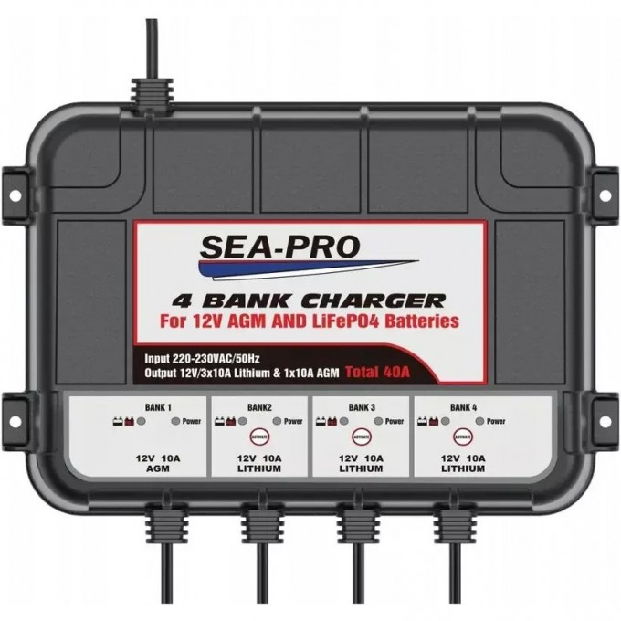 Зарядное устройство SEA-PRO 1х12В AGM, 3х12В LiFePo4 TE4-0273